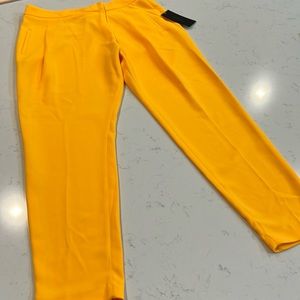 Zara flowy dress pants in bright yellow